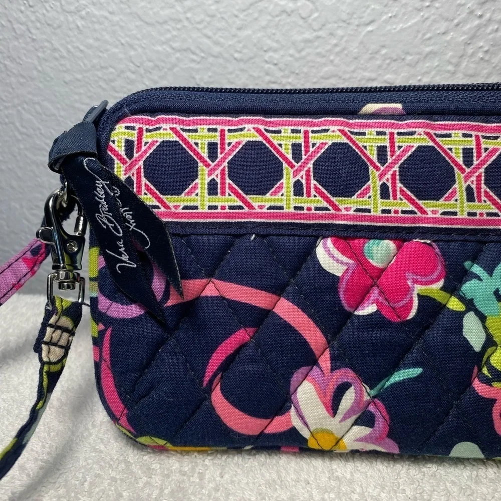 Vera Bradley Wristlet Wallet in Navy Blue Floral